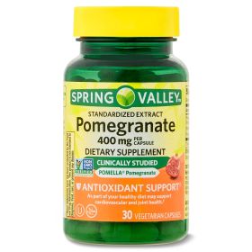 Spring Valley Standardized Extract Pomegranate Dietary Supplement;  400 mg;  30 Count